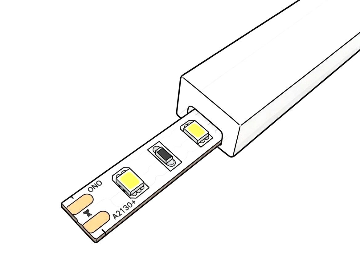 POM Einbauleuchte für Stufen und Bühnen System von Bissinger Lights Lineare Einbauleuchte, Begeh- und überfahrbar, bündiger Einbau
