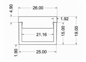 techn. Zeichnung EInbauleuchte Stufen SBS SBS Zeichnung
